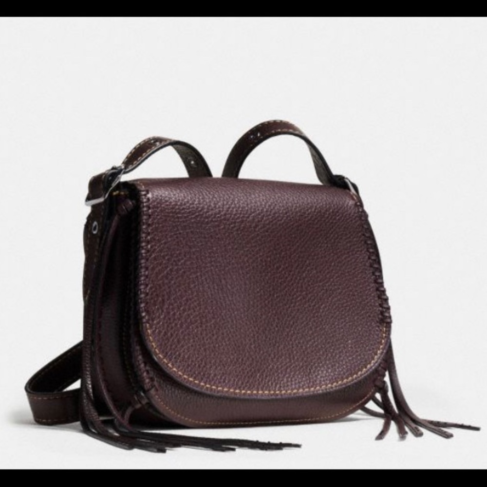Coach Fringe Saddle Crossbody Bag in Oxblood